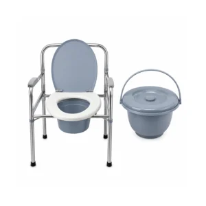 Adjustable Commode Chair With Detachable Bucket