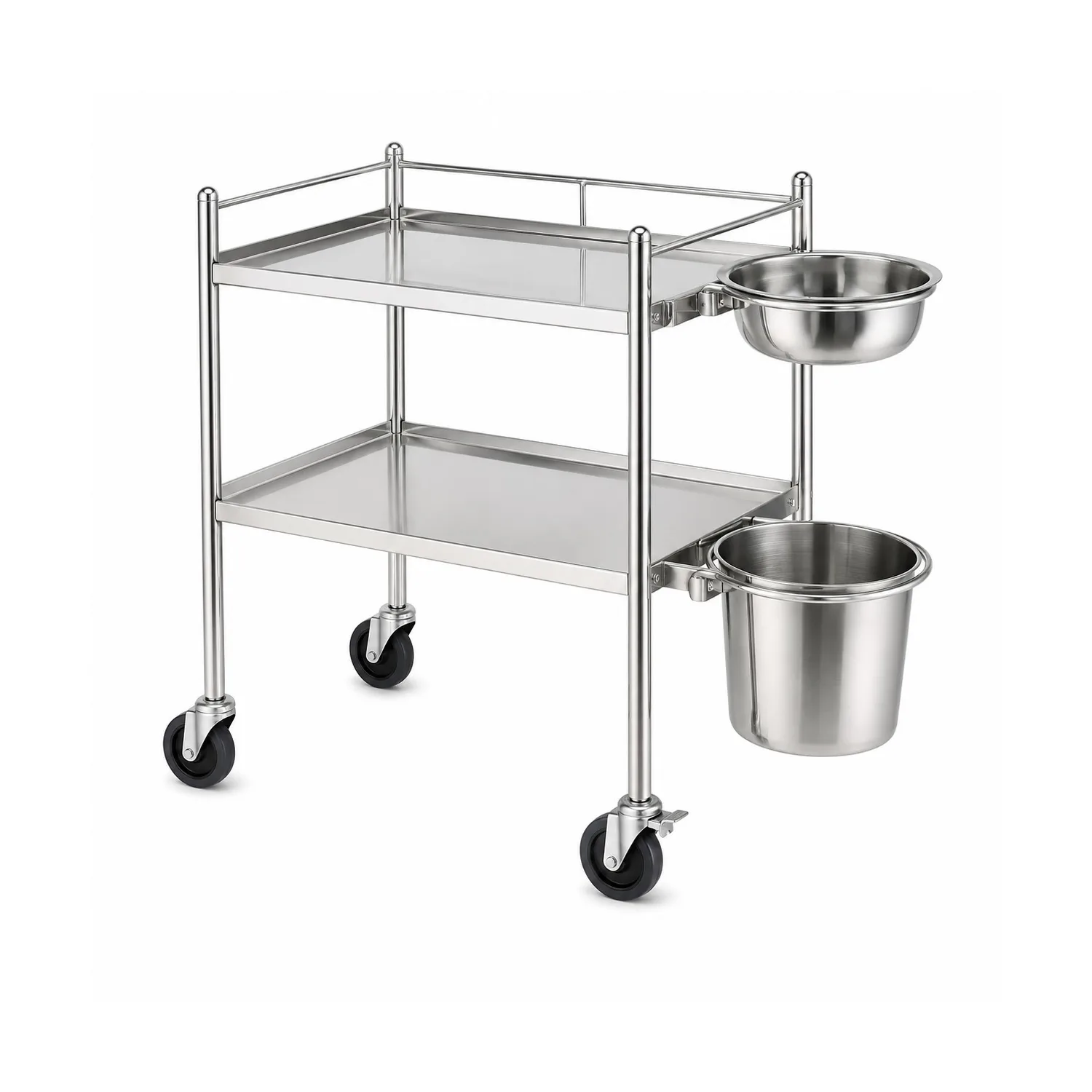 Stainless Steel Utility Trolley With Bowls